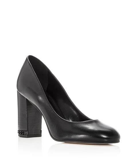 michael kors black block heel crystal